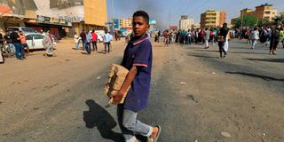 Sudanese protesters streets