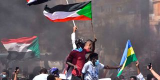 Sudanese protesters streets