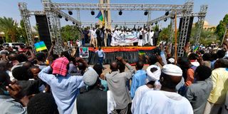 Sudanese protesters streets