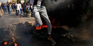 Sudanese protesters streets