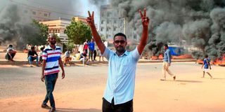 Sudanese protesters streets