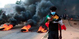 Sudanese protesters streets