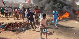 Sudanese anti-coup protesters