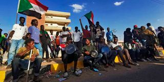 Sudanese anti-coup protesters