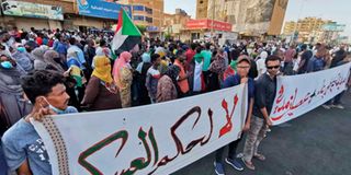 Sudanese anti-coup protester