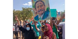 Sudanese anti-coup protester