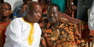 Raila Odinga and Oburu Oginga