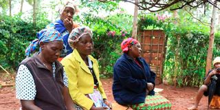 Grieving relatives of Paul Murage Njuki,