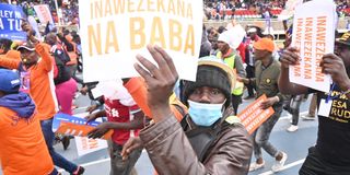 Supporters of ODM leader Raila Odinga
