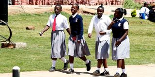 Students at the Green Park Bus Terminus