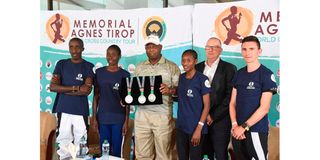 Athletes at Memorial Agnes Tirop Cross Country Tour pre-event presser