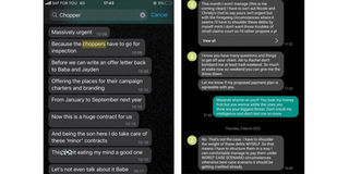 Screenshots of communication between gift masinde and a woman