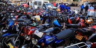 Impounded motorbikes