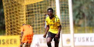 Tusker forward Ibrahim Joshua celebrates