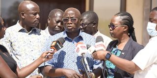 Baringo North William Cheptumo speaks to journalists