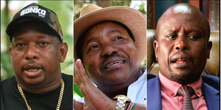 Mike Sonko, Ferdinand Waititu and Kanini Kega