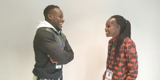 Ferdinand Omanyala and coach Janeth Jepkosgei