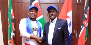 Ex-Nairobi governor Mike Sonko with Wiper party leader Kalonzo Musyoka