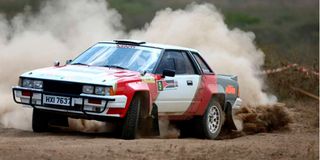 Ian Duncan navigated by Tej Sehmi racing on a Nissan 240 RS during ARC Equator Rally Kenya