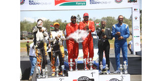 ARC Equator Rally podium finishers