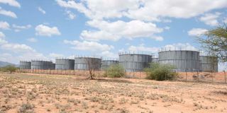 Tanks at Ngamia 8, in Lokichar