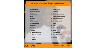 ncic banned words hatupangwingwi