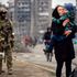 Russian soldiers in a street of Mariupol