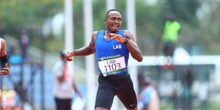 Boniface Mweresa of Laikipia Air Base wins 400m race 