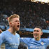 Manchester City players celebrate