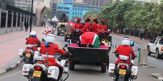 Kibaki's solemn procession