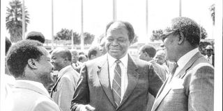 Mwai Kibaki with Josephat Karanja