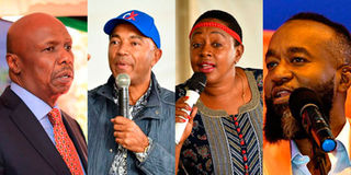 ideon Moi, Peter Kenneth, Sabina Chege and Hassan Joho.