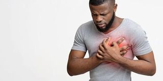 A burning sensation in your chest (often after eating) is a symptom of heartburn.