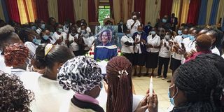 Nurses at Lydia Nyaguthii funeral