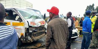 The scene of the crash at the Kinungi blackspot 