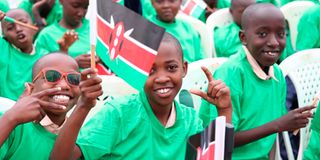 Pupils at Madaraka Day celebrations