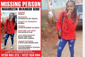 A missing person poster of a Grade Six pupil