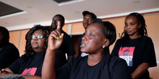 Kenya National Teachers Pressure Group spokesperson Martha Omollo