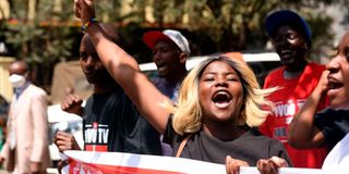 Protestors demonstrate in Nairobi