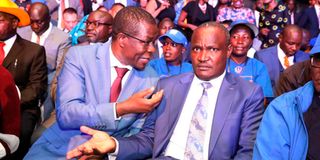 John Mbadi (right) with Ugunja MP Opiyo Wandayi