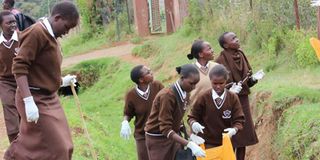 Kapropita Girls cleaning Kabarnet town