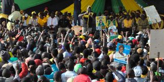 Deputy President William Ruto at Ndumberi stadium in Kiambu county