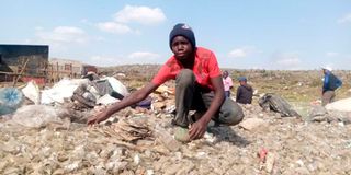 Ouma Habil Otieno at the Dandora dumpsite.