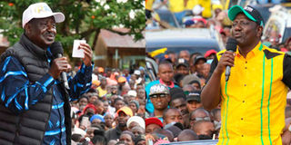 Presidential candidates Raila Odinga and William Ruto