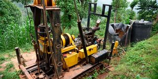 Abandoned equipment where Aror dam was to be built.