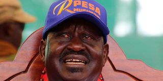 Azimio la Umoja presidential candidate Raila Odinga.