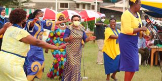 Women parliamentarians dance Inua Mama Nakuru