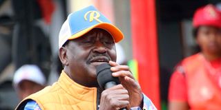 Azimio presidential candidate Raila Odinga.