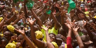 UDA supporters during a rally led by Deputy President William Ruto.