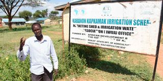 Timothy Kiplagat, a farmer at Kabanon Kapkamak Irrigation Scheme in Kerio Valley.